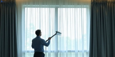 Commercial curtain steam cleaning service godwin-beach hotels offices