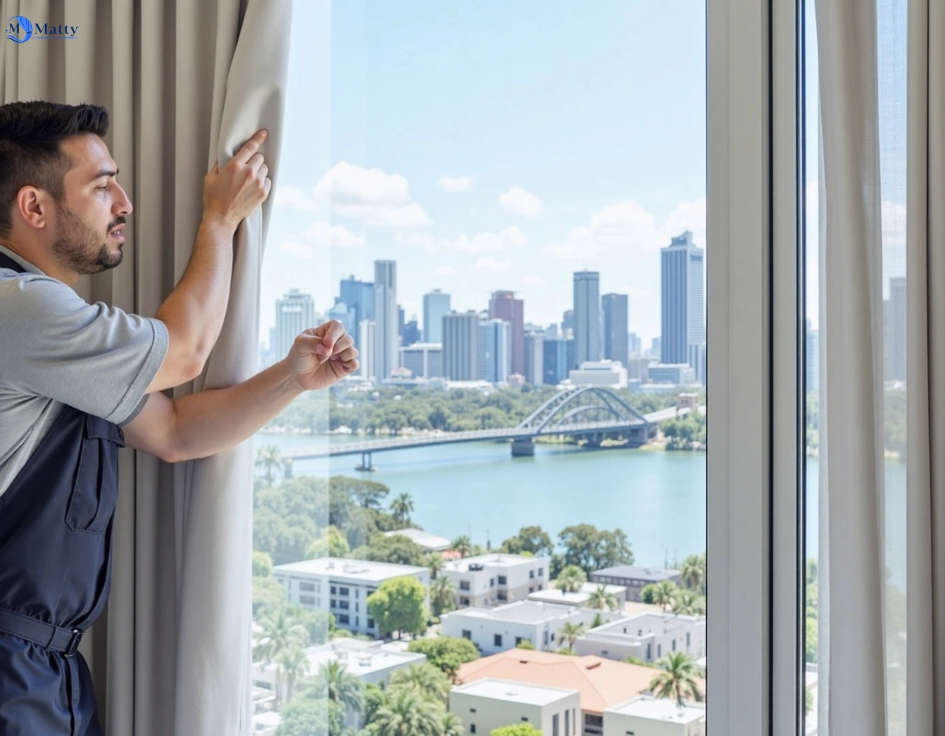 Professional curtain steam cleaning service godwin-beach QLD by Matty Curtain Cleaning