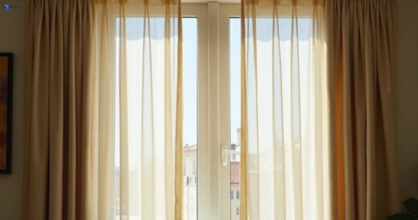 Dusty and dull curtains in godwin-beach before steam cleaning